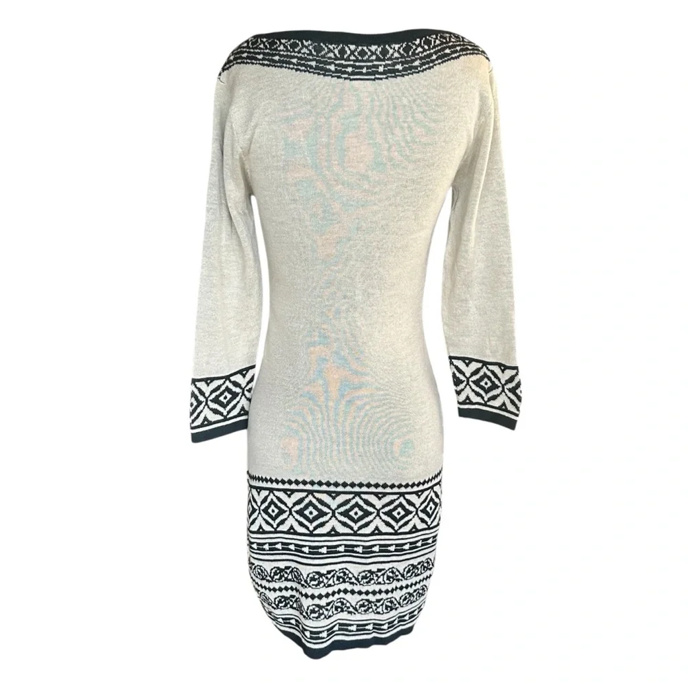 Free People Sexy Stretchy Tribal Versace Pattern Mini Sweater Dress Size XS - Picture 4 of 8